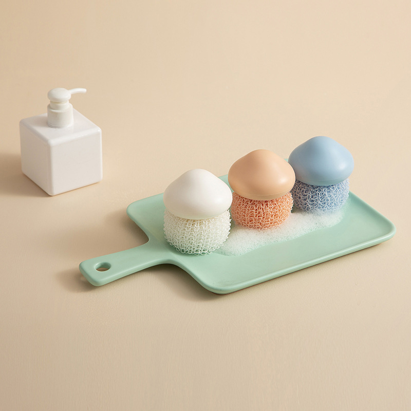 Boule de nettoyage en nuage, boule de fil de Nylon détachable, brosse de décontamination de la vaisselle de cuisine, boule de nettoyage Durable multicolore