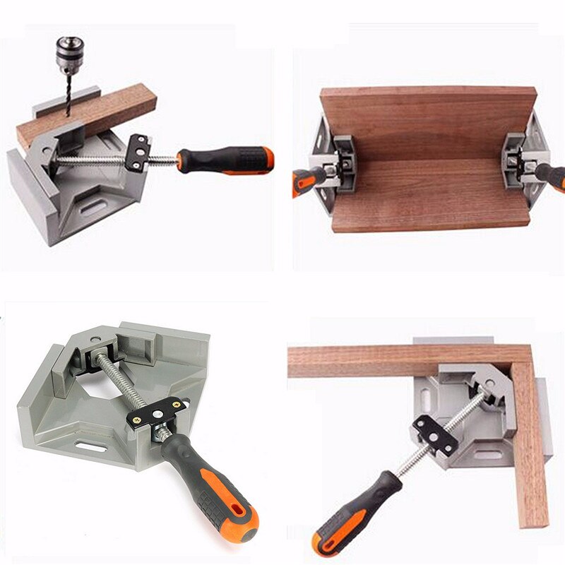Aluminum Single Handle 90 Degree Right Angle Clamp Angle Clamp Woodworking Frame Clip Right Angle Folder Tool