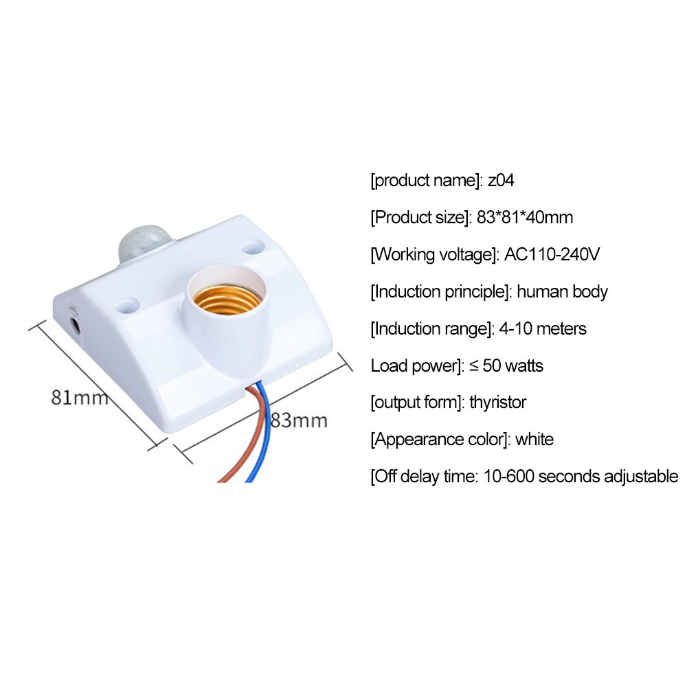 100-240V E27 Socket Converter PIR Motion Sensor Bu... – Grandado