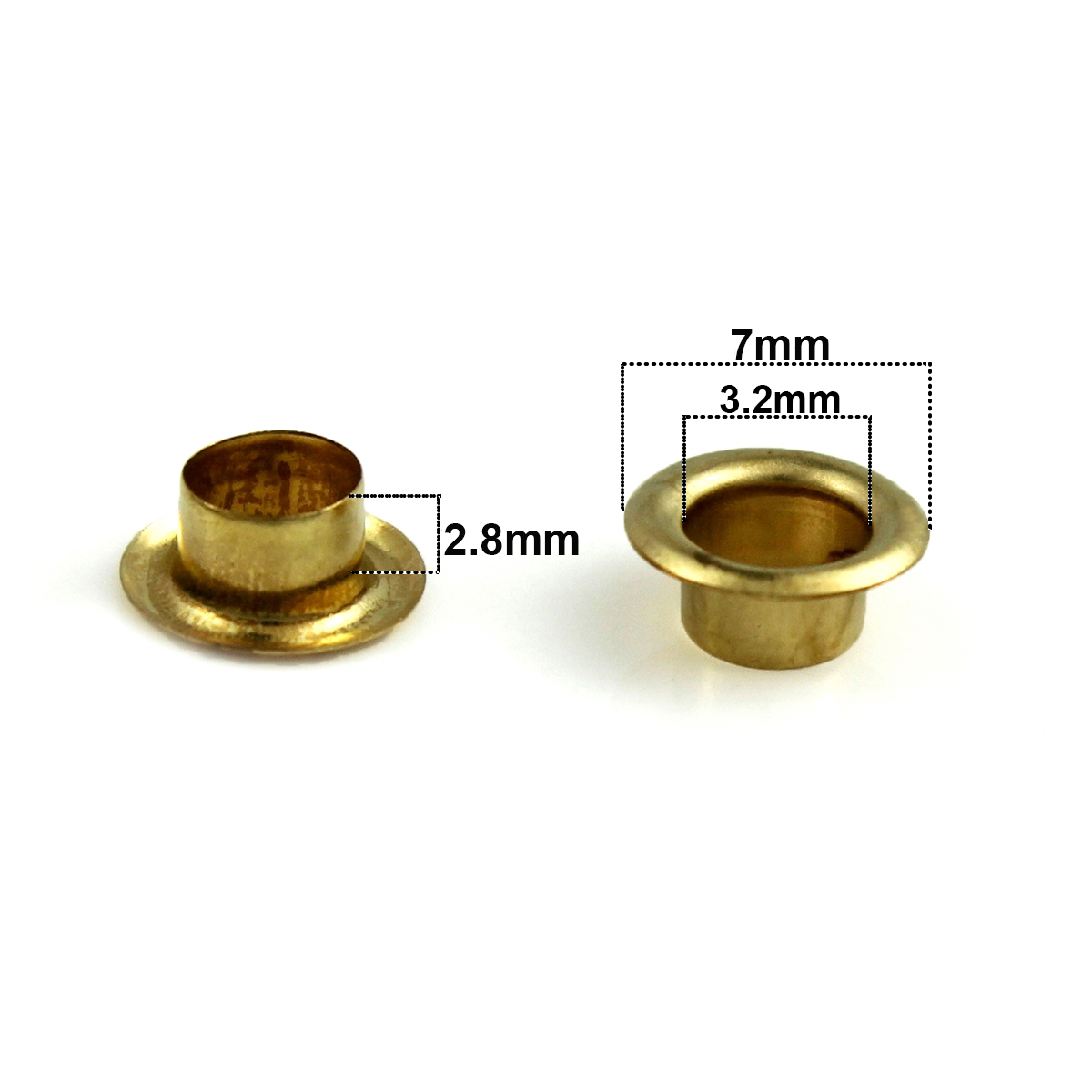 Œillets en laiton avec rondelle en cuir, anneaux ronds pour chaussures, sac, chapeau, ceinture, 100 ensembles, 3.5mm