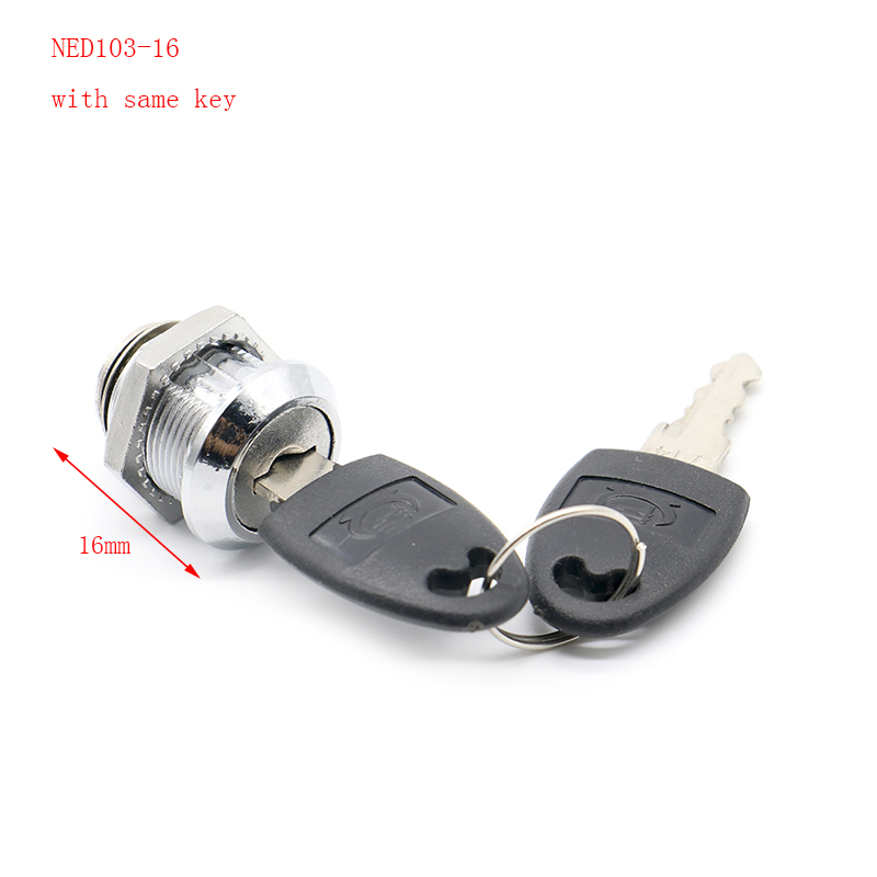 NAIERDI serrature a cilindro a camma armadietto per porte cassetta postale lucchetto cassetto armadio scatola serratura con 2 chiavi per ferramenta per mobili serie 103: nero