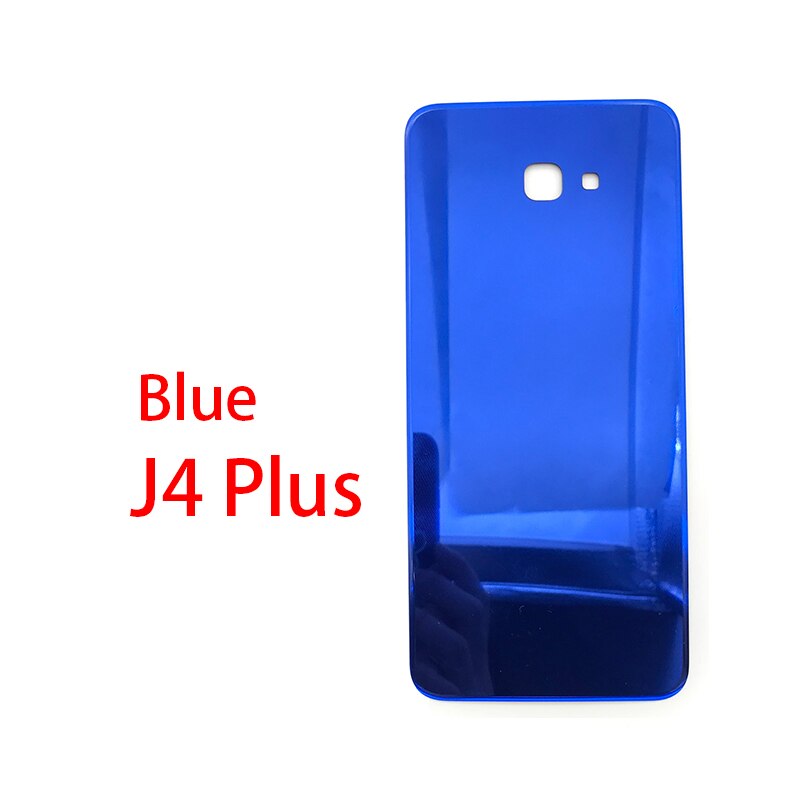 Achterkant van glas voor de samsung galaxy  j4 j6 plus  j415 j610 j610f batterijklepbehuizing batterij achterkant: J4 plus blauw