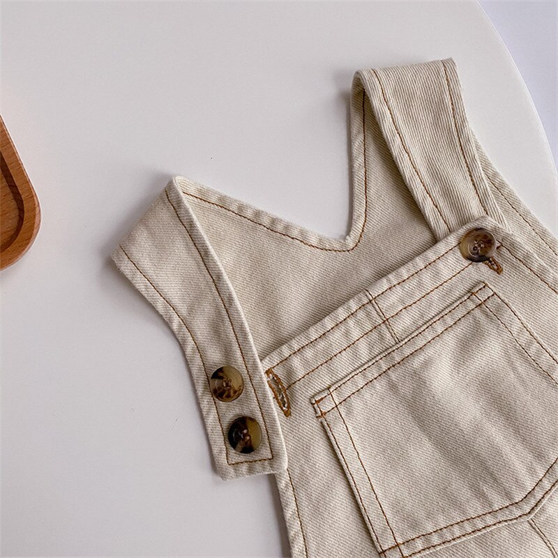 Kinderen Denim Overalls Jongens Meisjes Pure Kleur Jumpsuit Mode Lente Herfst Alle-Match Overalls Kids Kleding
