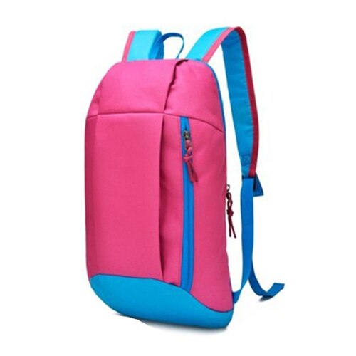 Sport gymväska för män kvinnor ryggsäck nylon hona rosa svart konditionsträning resor shopping stad promenader barn liten påse de: Rosa