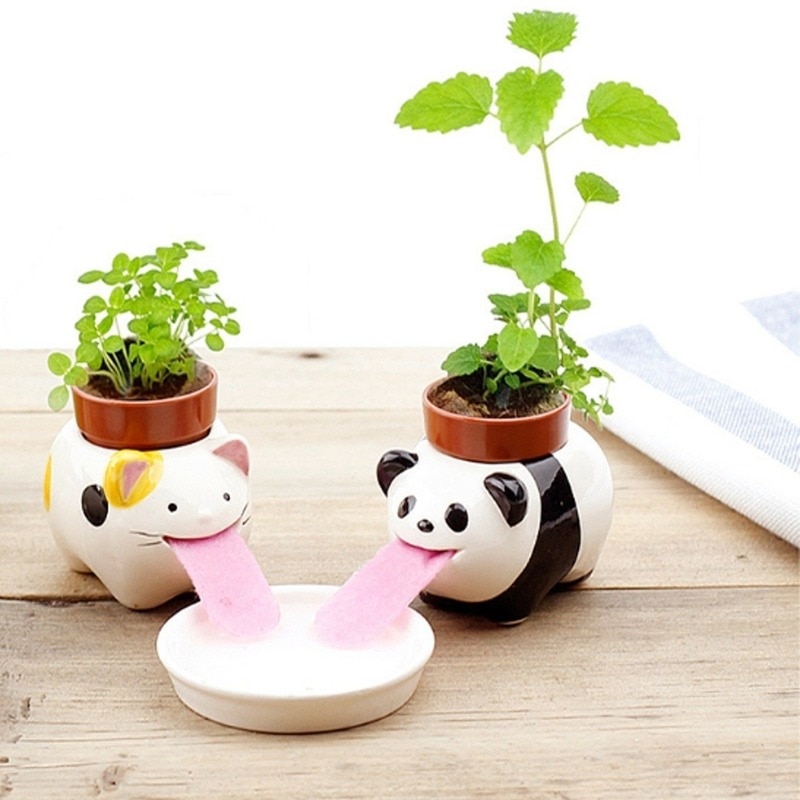 Animal Planter Cute Animal Tongue Pot Ceramic Self Watering Critter macetas