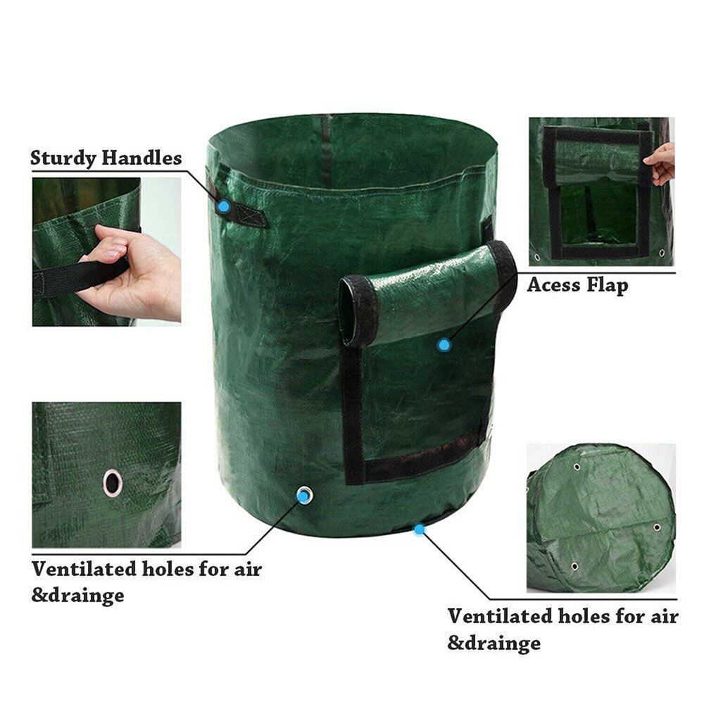 Breathable Plant Grow Bags Home Indoor Garden Potato Vegetable Tomato Seedling Growing Bags Plant Containers Pots Garden Tools
