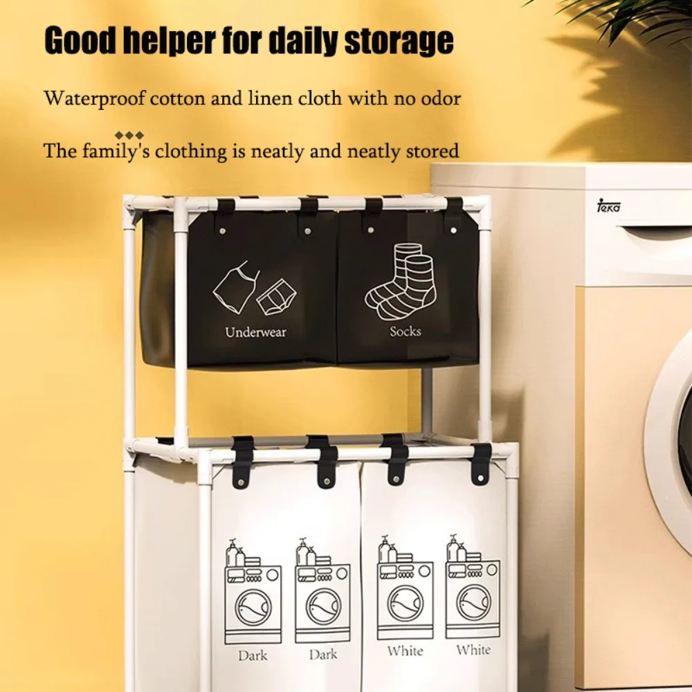 Grote wasmand Opvouwbare rasterorganizer Mand 2-laags verwijderbare waterdichte vuile klerenorganizer Wasmand voor thuis