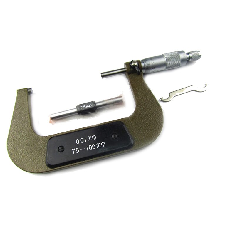 Calibrador Vernier métrico de 0-25mm/25-50mm/50-75mm/75-100mm, 0,01mm, para herramientas de medición, azul y verde, 1 ud., micrómetro exterior