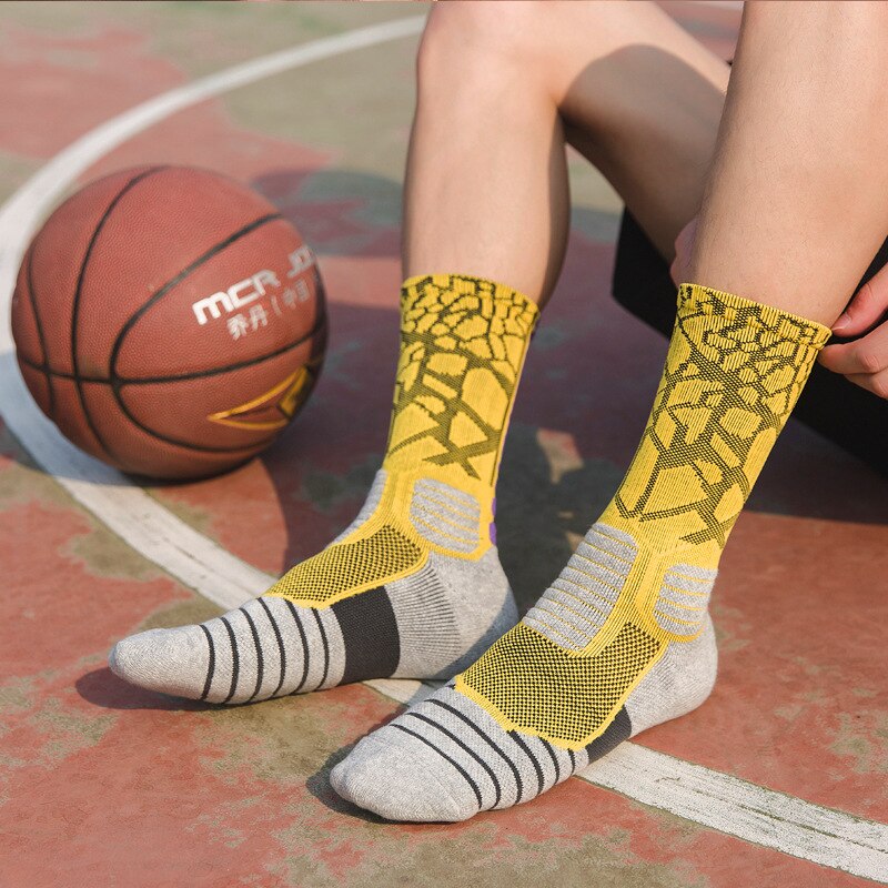 Men Outdoor Sports Elite Basketball Socks Men Cycling Socks Compression Socks Cotton Towel Bottom Men's socks