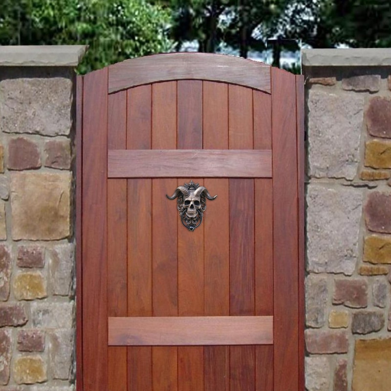 Poignée de porte en forme de tête de mort, rétro Antique, décoration murale, résine artisanale