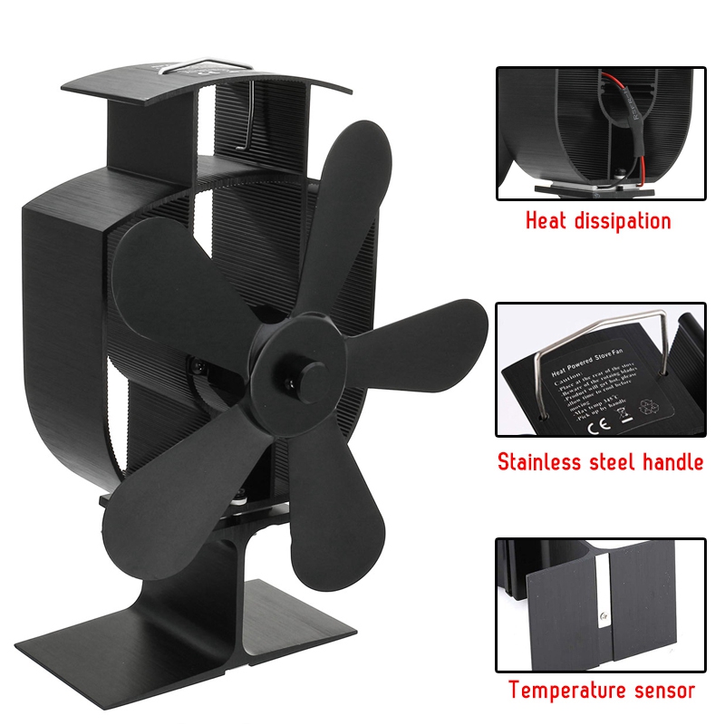 Ventilateur de cheminée 5 lames noir
