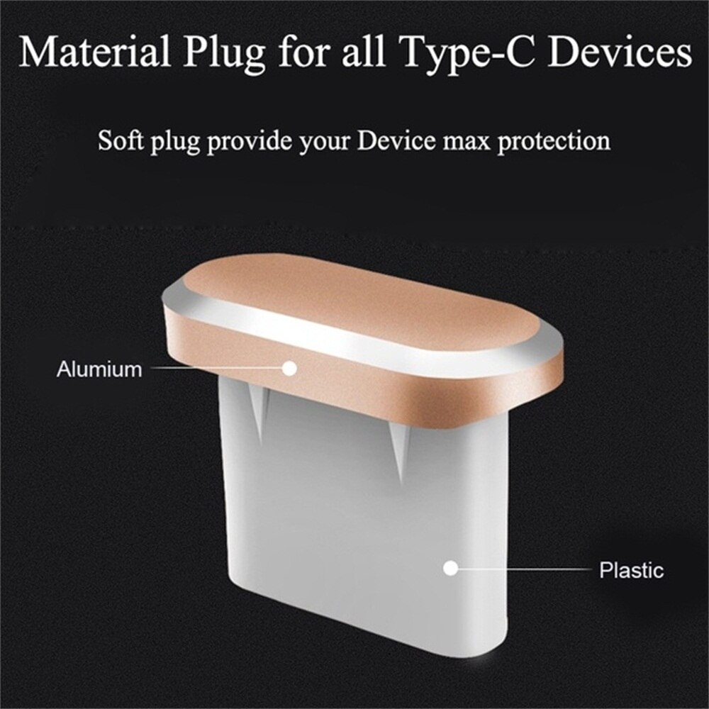 2 Stks/set Metalen Type C Oplaadpoort Anti-Dust Plug 3.5Mm Koptelefoon Jack Dust Plug Voor Samsung Huawei xiaomi Universele