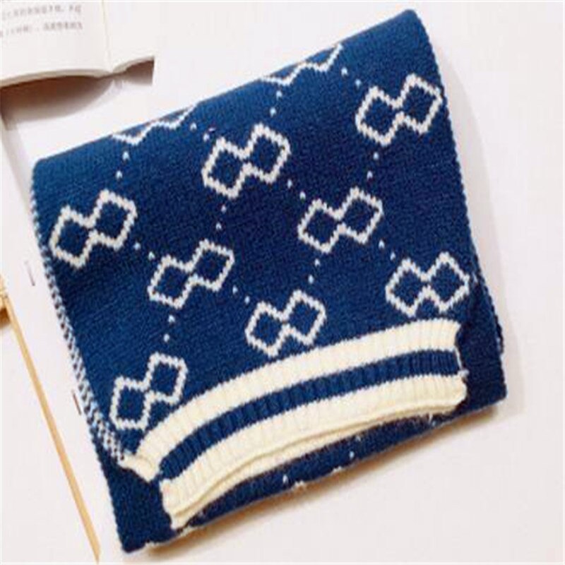 Han edition hair scarf knitting yarn color matching MAO qiu han edition in the fall and winter of double-sided baby bib 7589: 7589-blue / 1-2 Years