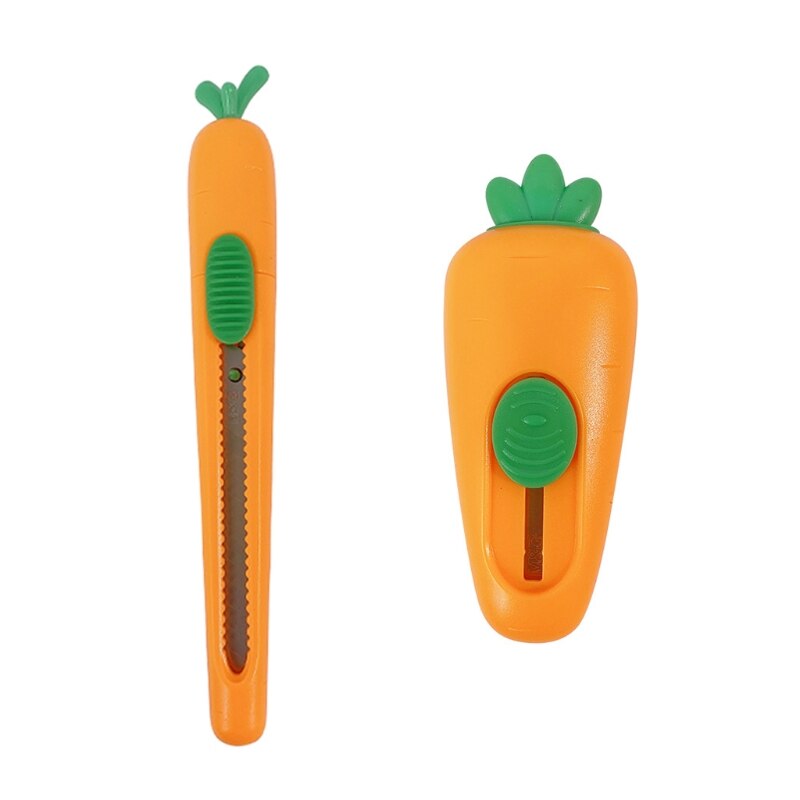 Portable Retractable Utility Knife Auto Spring Back Carrot-shaped Safety Package Box Opener School Office Supplies