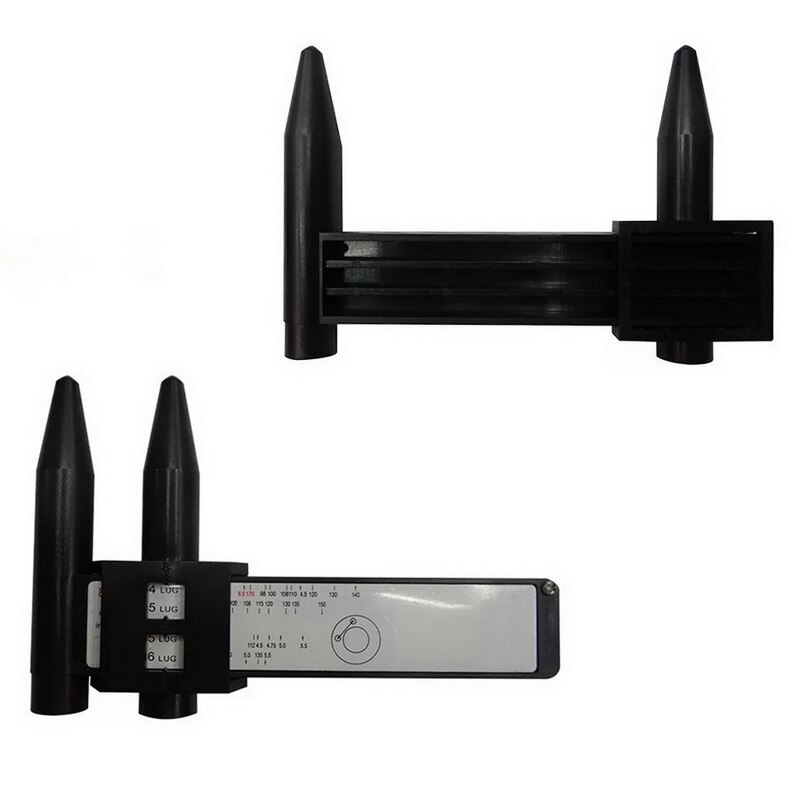 Wheel Rim Bolt Pattern Sliding PCD Measuring Tool Gauge Ruler 8 Holes PCD Ruler Lugs Hub Pitch Measurement Tool Vernier Calipers