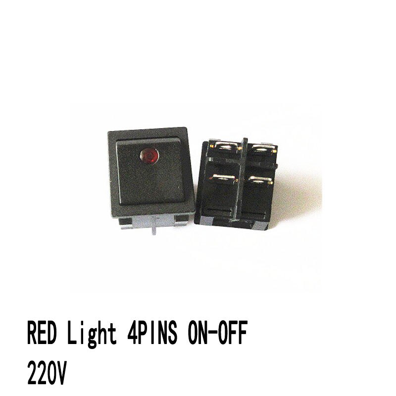 5PCS KCD4 Rocker Switch 2/3 Position 4/6 Pins Electrical Equipment With Light Power Switch Switch 16A 250VAC/ 20A 125V ON-OFF-ON: 4PINS  ON-OFF RED