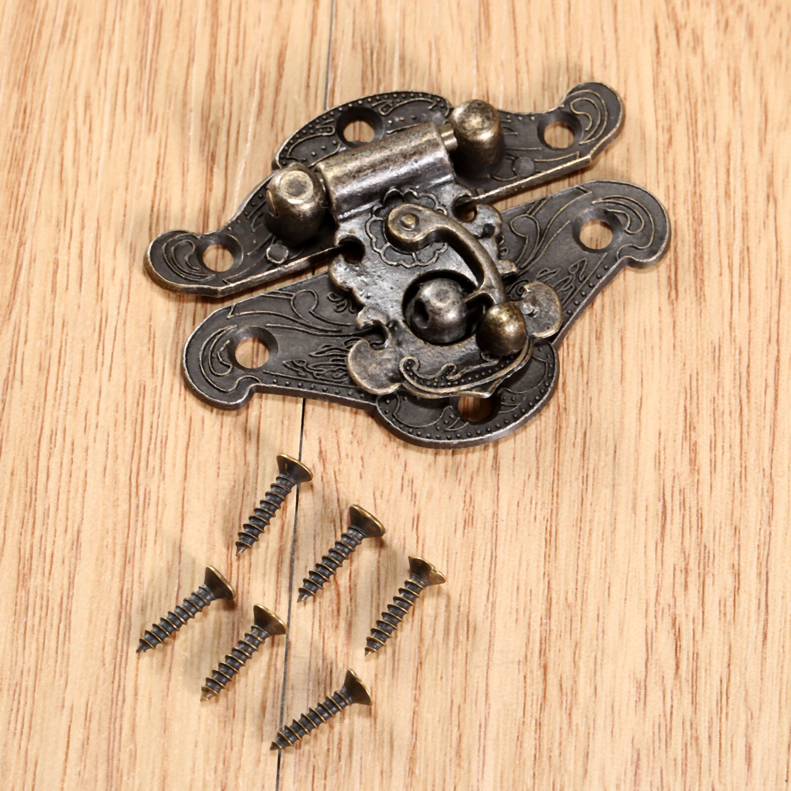 1Pc Antique Iron Antique Bronze Box Latch Hasp 38*29mm/48*37mm/65*52mm For Wine Box Box Wooden Box Decorative Hinges: 47X 37mm