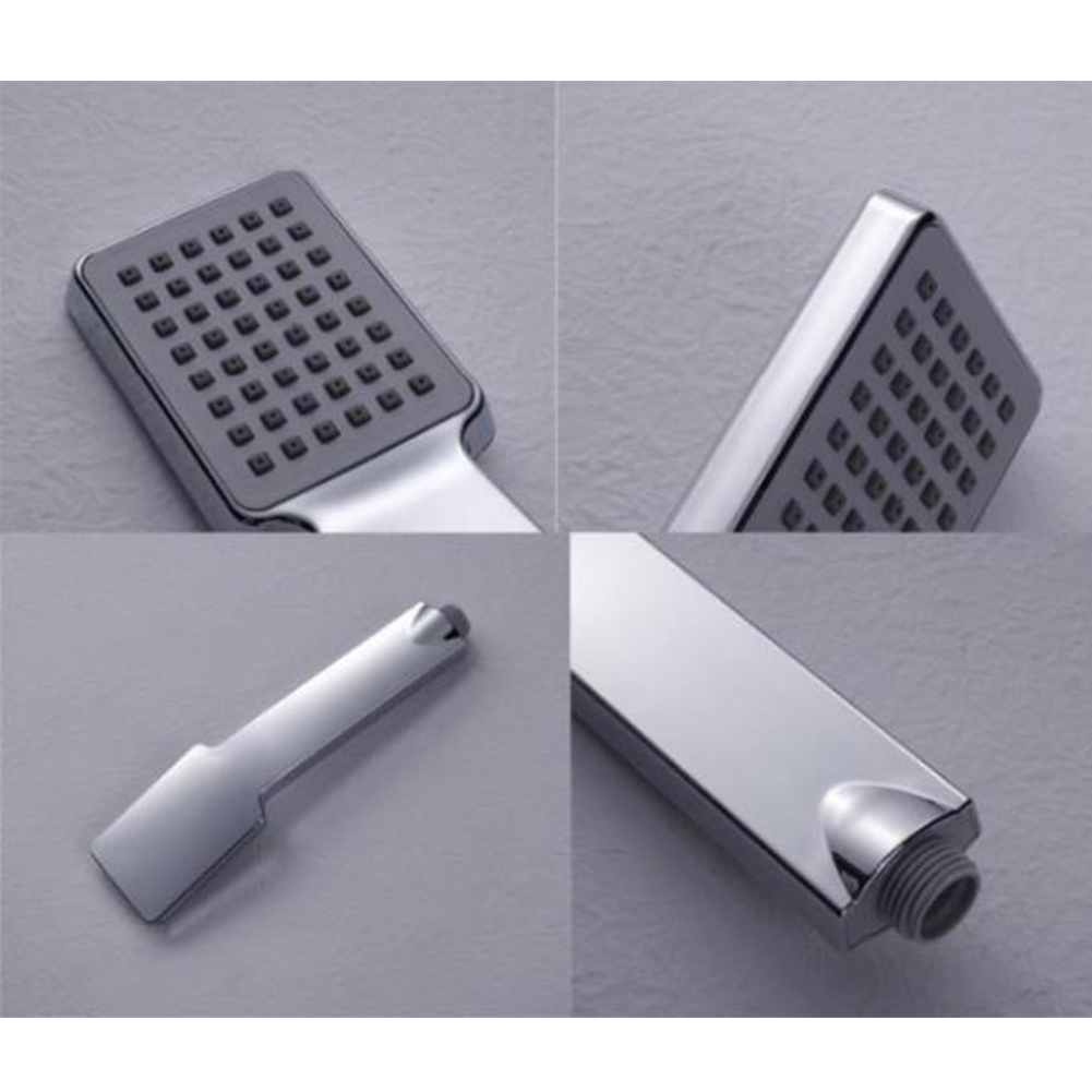 1Pc Universele Handheld Chrome Waterbesparende Druk Regenval Vierkante Nikkel Abs Douchekop Handdouche Voor Badkamer