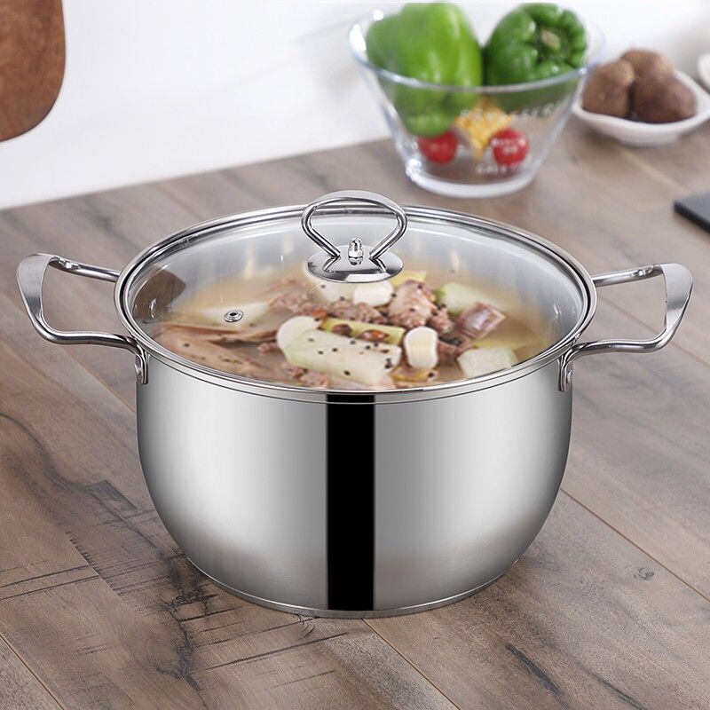 Rustfritt stål gryte 1.5l-4l dobbel bunn suppe gryte ikke-magnetisk matlaging allsidig kokekar non-stick panne generelt bruk hotpot