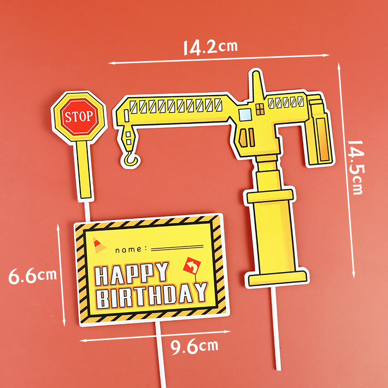 Grote Kraan Tractor Bouw Verjaardag Cake Decor Topper Auto Party Bouw Party Een Jaar Verjaardag Jongen 1st Baby Shower: plum