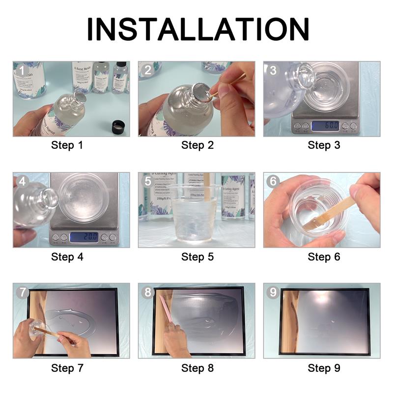 Epoxy Resin Glue AB 3:1 AB Fast Curing Glue Resin Mold Transparent Colorless Glue High Hardness Protection Film 100g/400g/1000g