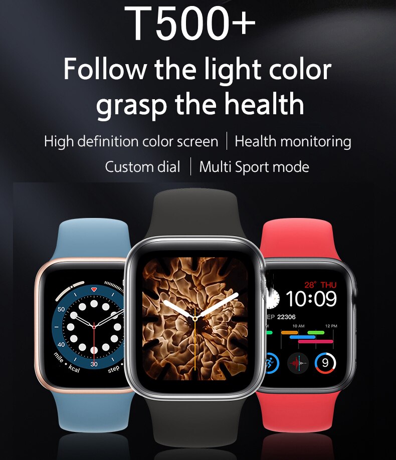 Cobrafly T500 PLUS Smartwatch - 44mm IWO Style - Bluetooth Call - Heart Rate & Fitness Tracker