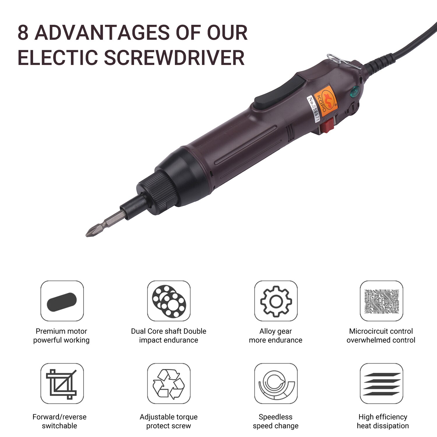 Industrial Electric Screwdriver 3.2Nm Torque Electrical Screwdriver Corded Automatic Electric Batch Torque Power Tool