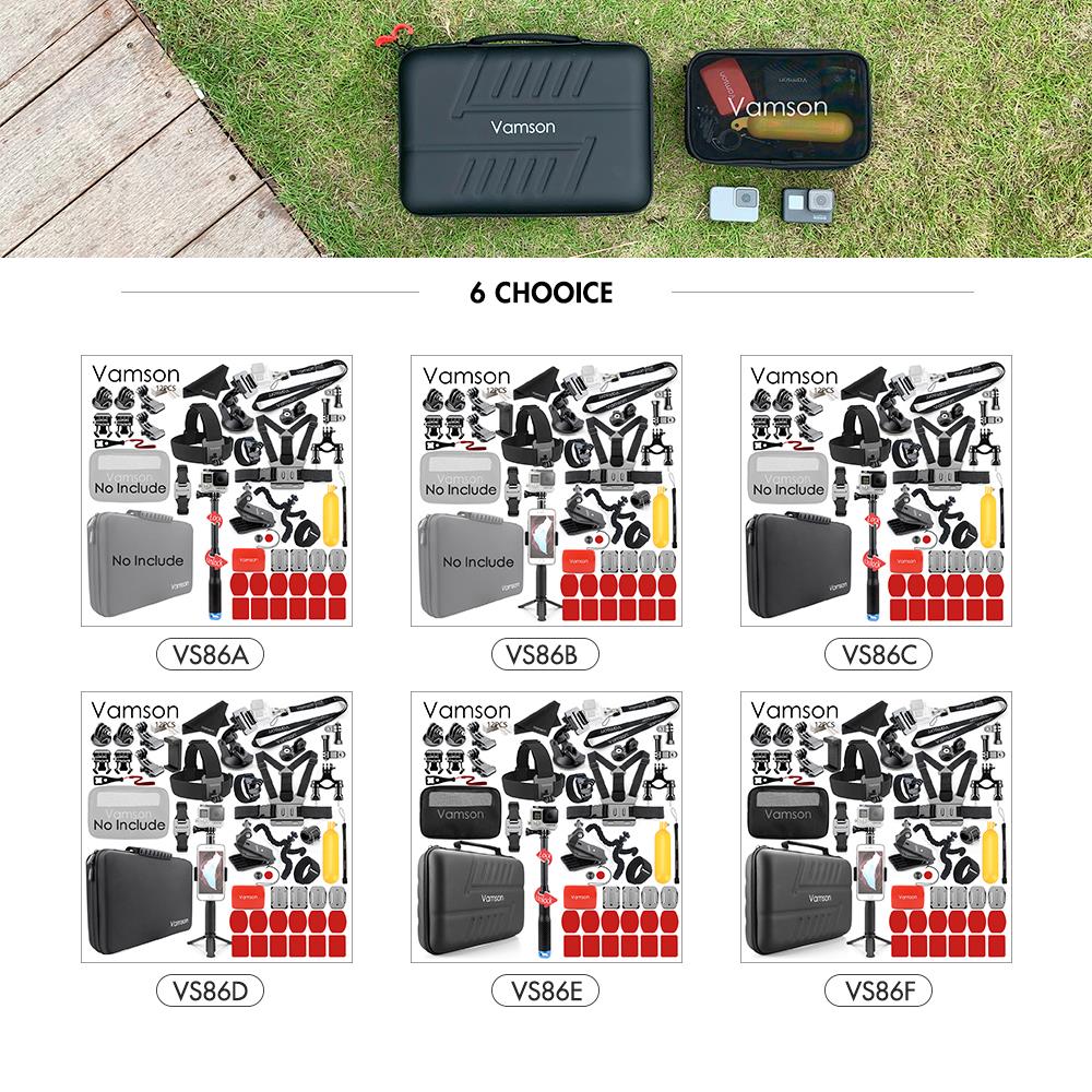 Vamson for Gopro Hero 8 7 6 5 4 Black for Xiaomi Yi 4K Lite for DJI OSMO Action Camera Waterproof Case Bag for SJCAM Eken VS86