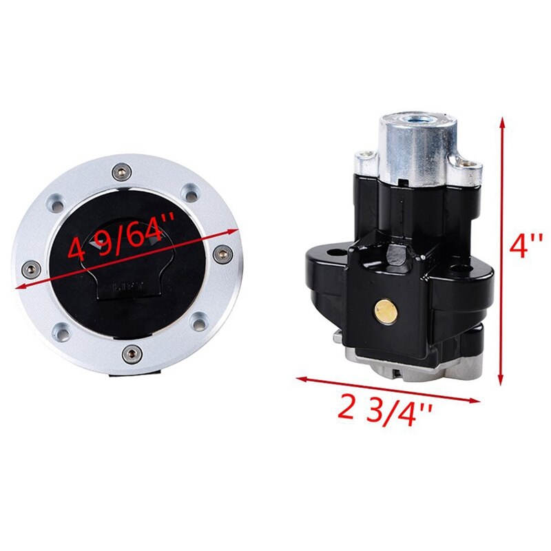 KIMISS Bouchon Réservoir Essence Verrouillable Titane - Clés Pour Honda CBR600RR & CBR600F4