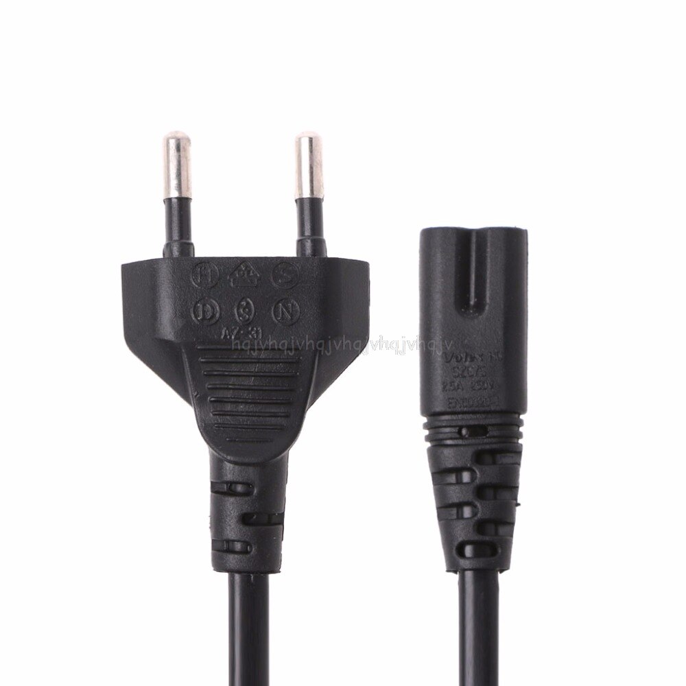 2-Prong Pin AC EU Power Supply Cable Lead Wire Power Cord For Desktop Laptop O12 19