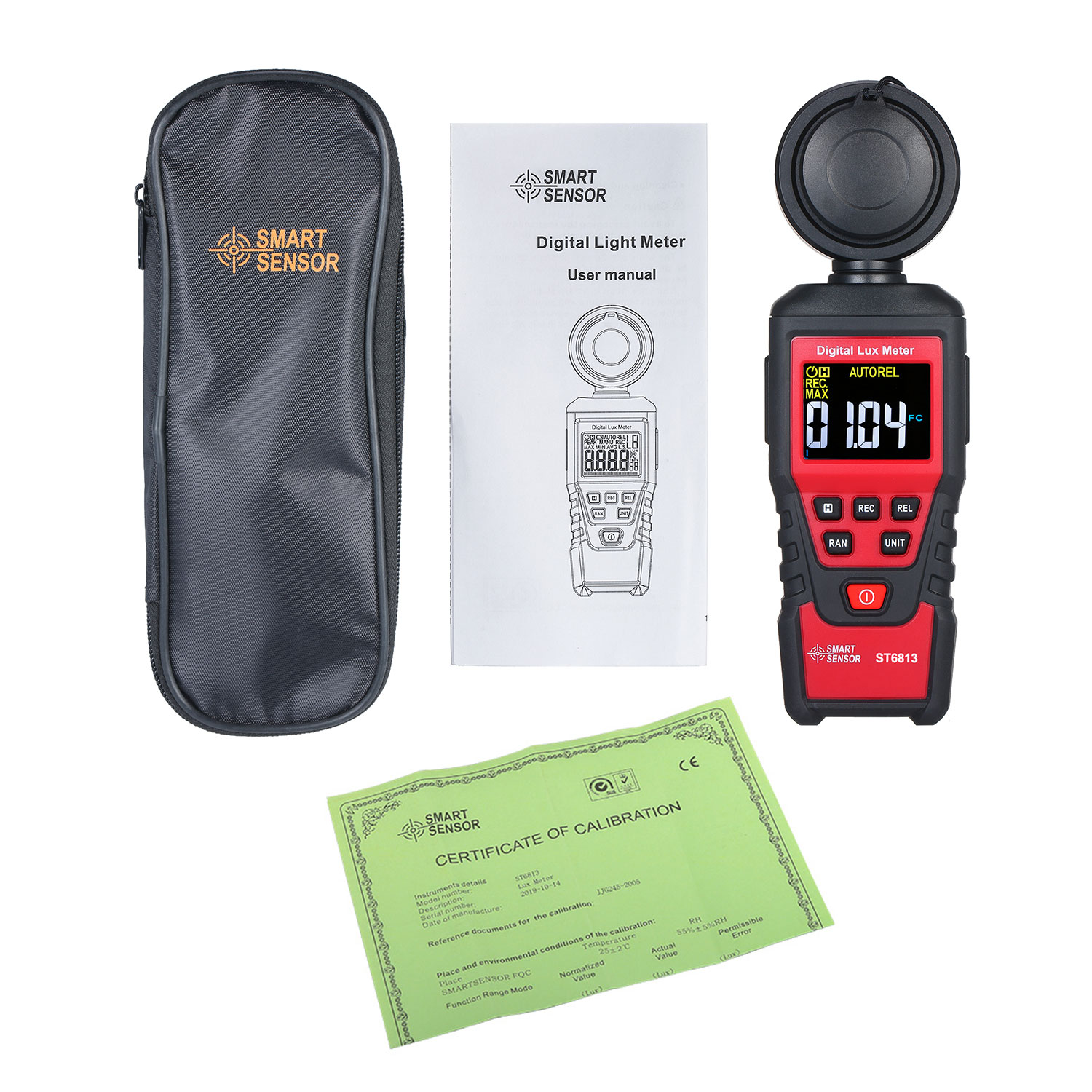 Smart Sensor ST6813 Handheld Luminometer Lcd-kleurenscherm Digitale Verlichtingssterkte Light Lux Meter Operated Photometer Lux Meter
