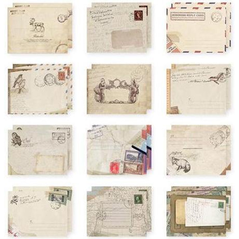 12 stk/sæt vintage papir konvolutter stil gammel brevblok pakke kontor skole forsyning mini kuvert papir kort konvolutter