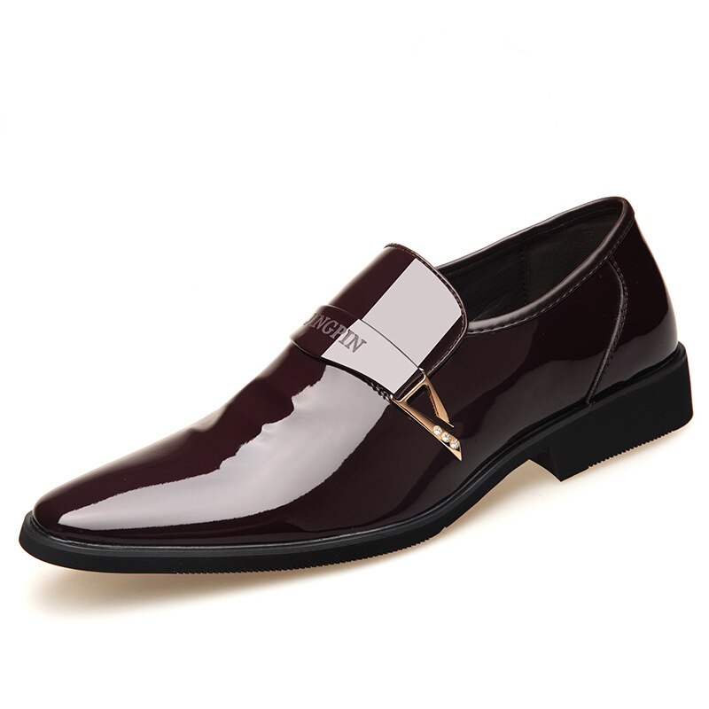 Herenkleding italiaanse pu leren schoenen instappers heren leren mocassins glitter formele herenschoenen puntige neus schoenen voor heren