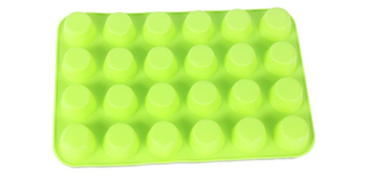 24 Rooster Cup Silicone Muffin Pan & Cupcake Bakken Pan Non-stick Siliconen Cake Ronde Mini Muffin Pan Vorm cake Decorating Mold: green