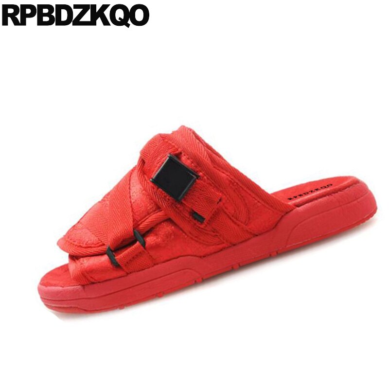 Størrelse 45 store joggesko tøfler stropp stor italiensk sommer pluss herre mesh sko utendørs sport lysbilder røde sandaler kjent merke