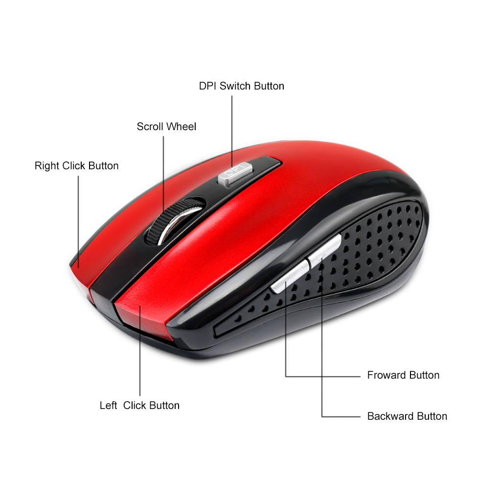 2,4G Drahtlose Maus Bluetooth Maus Ergonomische 800/1200/1600DPI 6 Stumm Tasten Maus Für MacBook Tablet Laptops computer PC