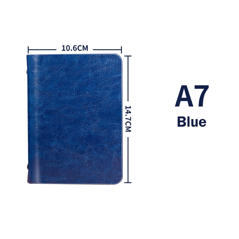 Hard Back Mini Refillable Leather Travelers Planner Small Journal Pocket Notebook Notepad: Blue