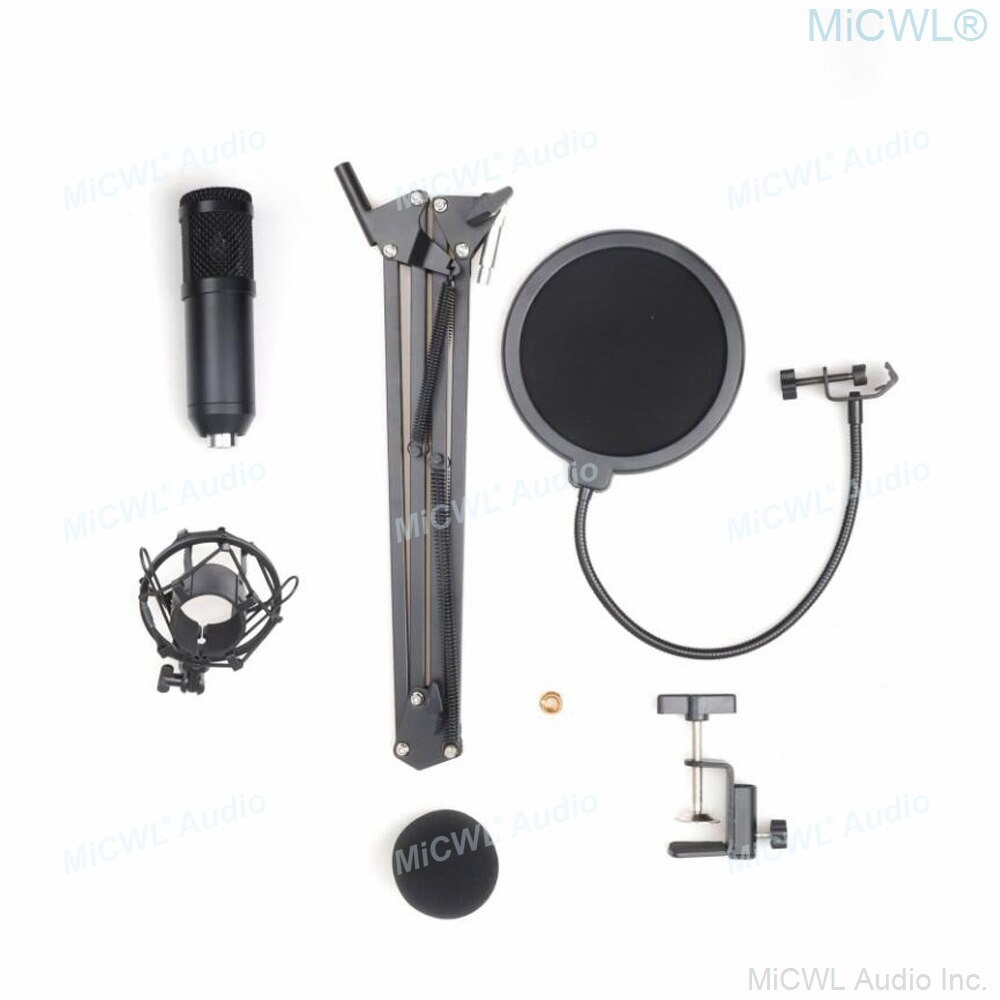 BM 800 Studio Recording Condenser Podcast Kaorake Microphone Mic Kit Desktop Stand for PC Computer Pink Color