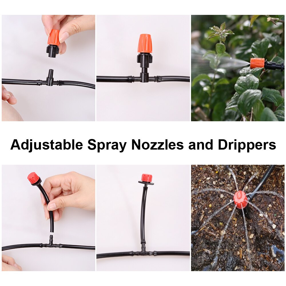 Aqualin 10M/25M/30M Garden 4/7mm Hose Drip Spray Watering Kits Home Yard Dripper Spray Nozzles Irrigation System #26301-12