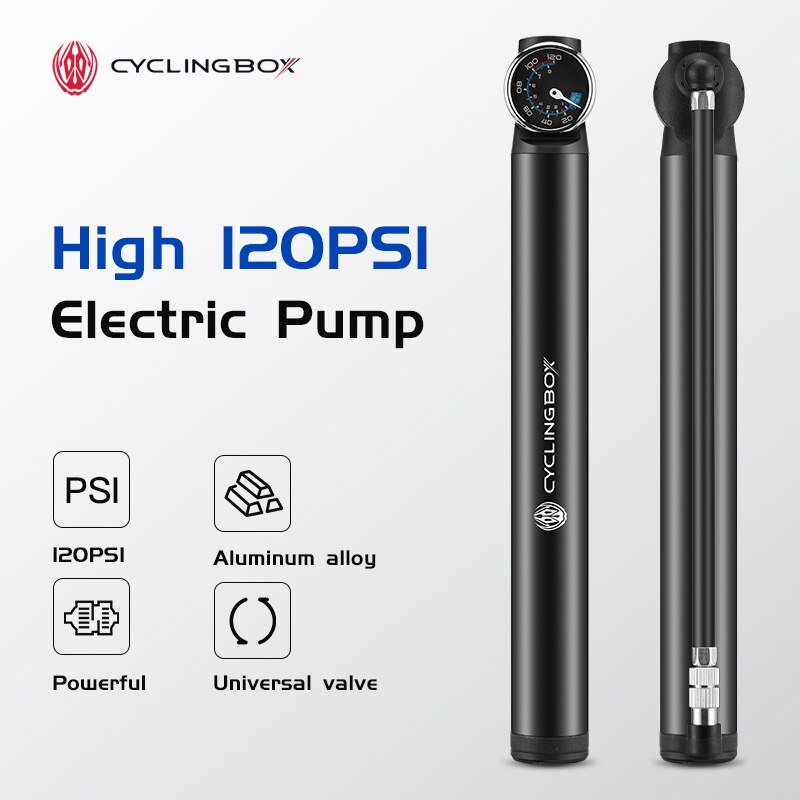 Rechargeable Electric Mini Bicycle Pump 120PSI Bike Air Shock Pump MTB Bicycle Tires Inflator Portable Compressor Digital Pumps
