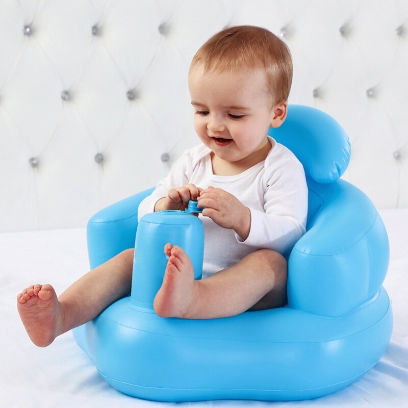 Baby lärande säte bada lounging bärbar uppblåsbar badstol pvc soffa duschstol för att leka äta