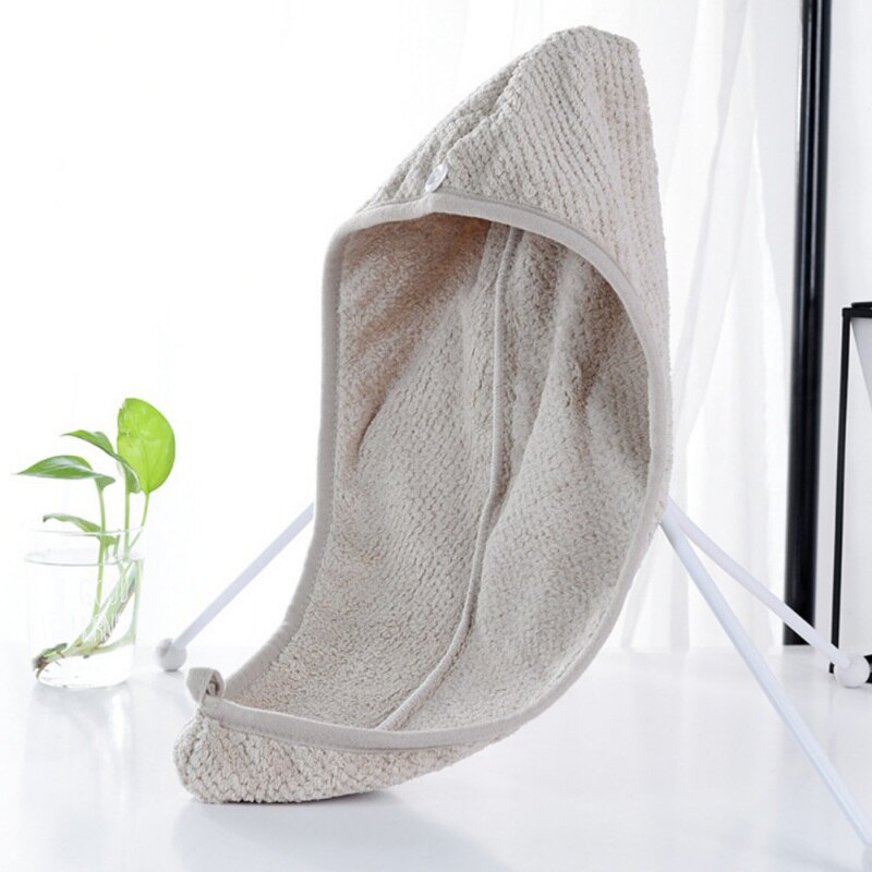 Hårpleje koral fleece hår tørrer håndklæde super absorberende twist hår wrap wrap cap turban hat til krøllet langt og tykt hår