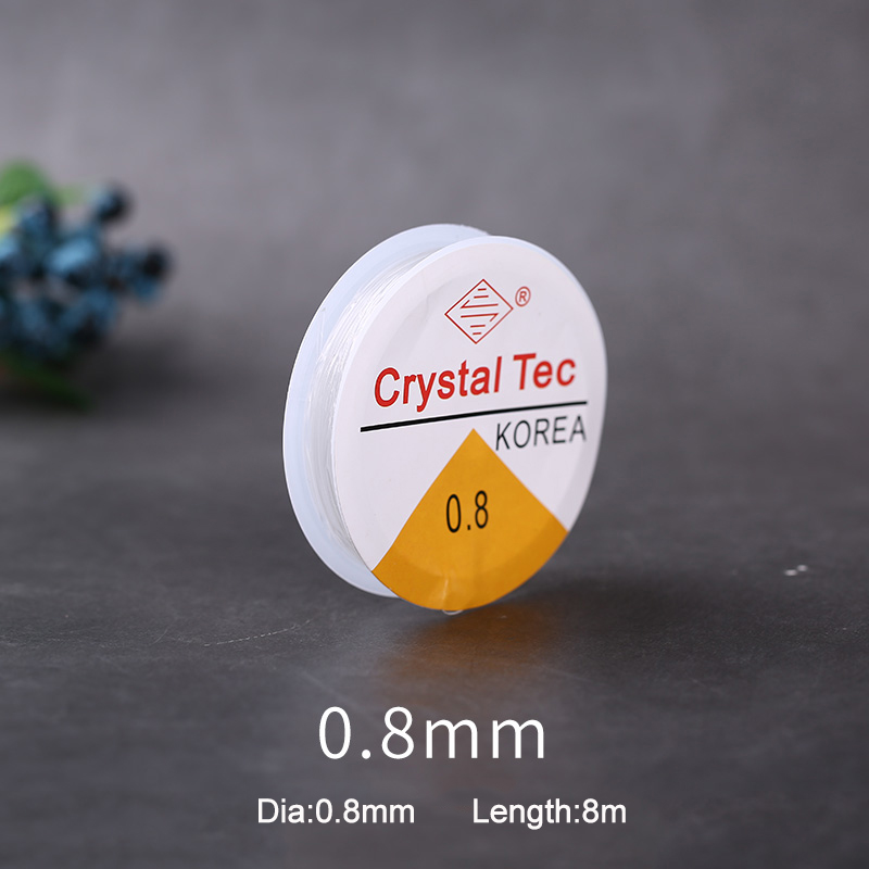 0,5/0,7/0. Hilo elástico para abalorios, hilo de plástico de cristal de 8/1.0mm para hacer joyas, DIY: 0.8mm 8m