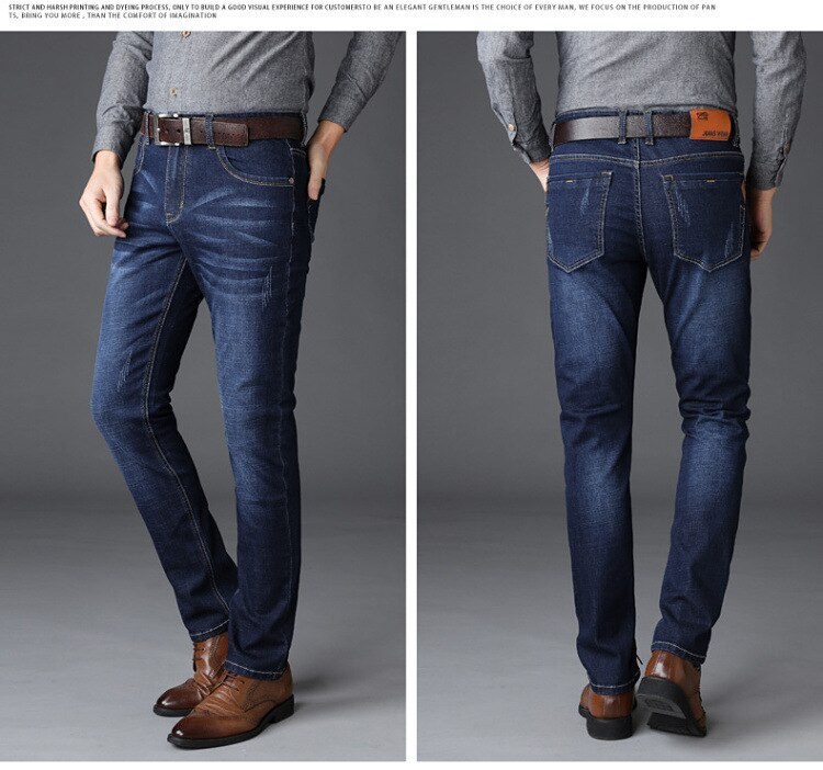 Herre jeans klassisk retro nostalgi straight denim jeans herre plus størrelse 28-38 herre lange bukser bukser mærke biker jean