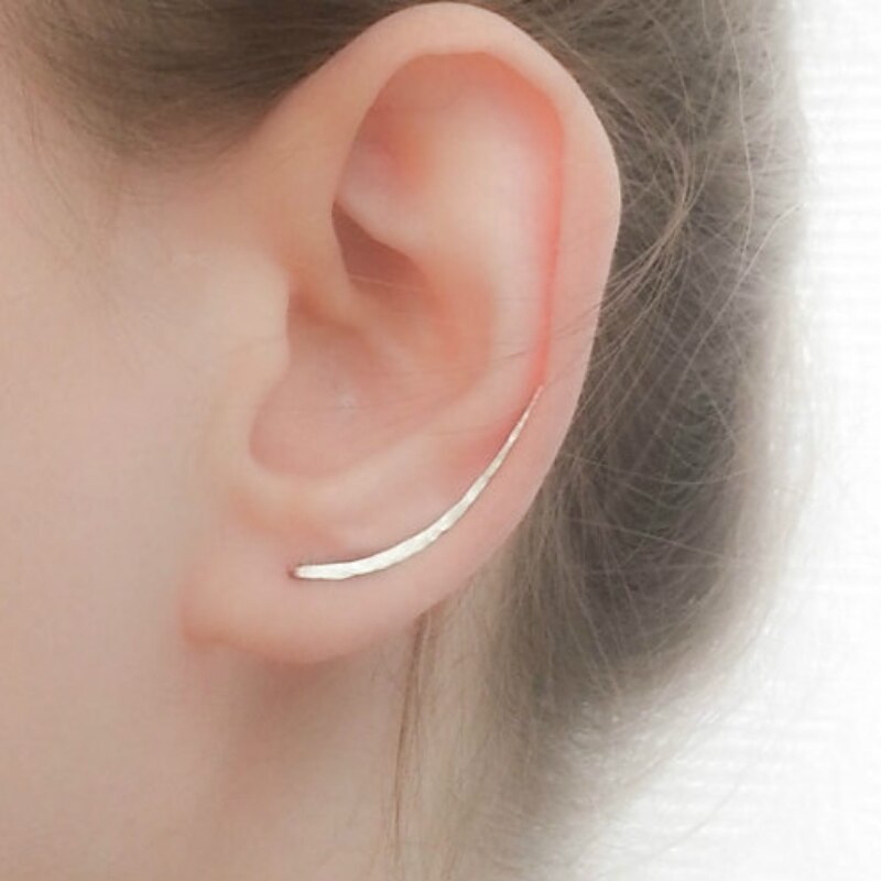 Pendientes de plata de ley 925 para mujer, aretes trepadores minimalistas hechos a mano, joyería,
