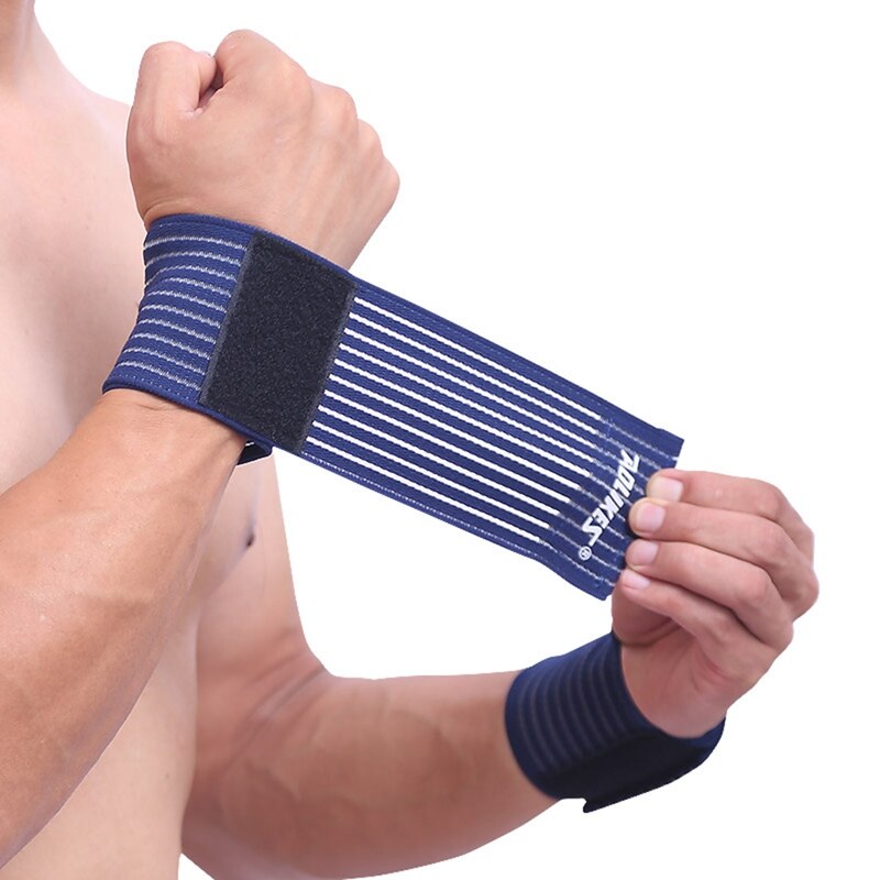 1pc håndledsstøtte, åndbar, justerbar kompression underarmsbælte håndrembeskytter gym fitness vægtløftning sportstøj: Blå