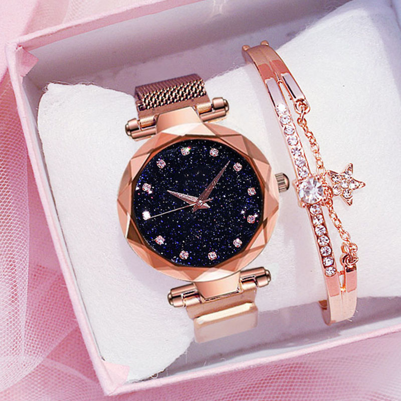 Luxe Diamant Vrouwen Horloges Voor Dames Magnetische Sterrenhemel Klok Vrouwelijke Quartz Polshorloge relogio feminino zegarek damski