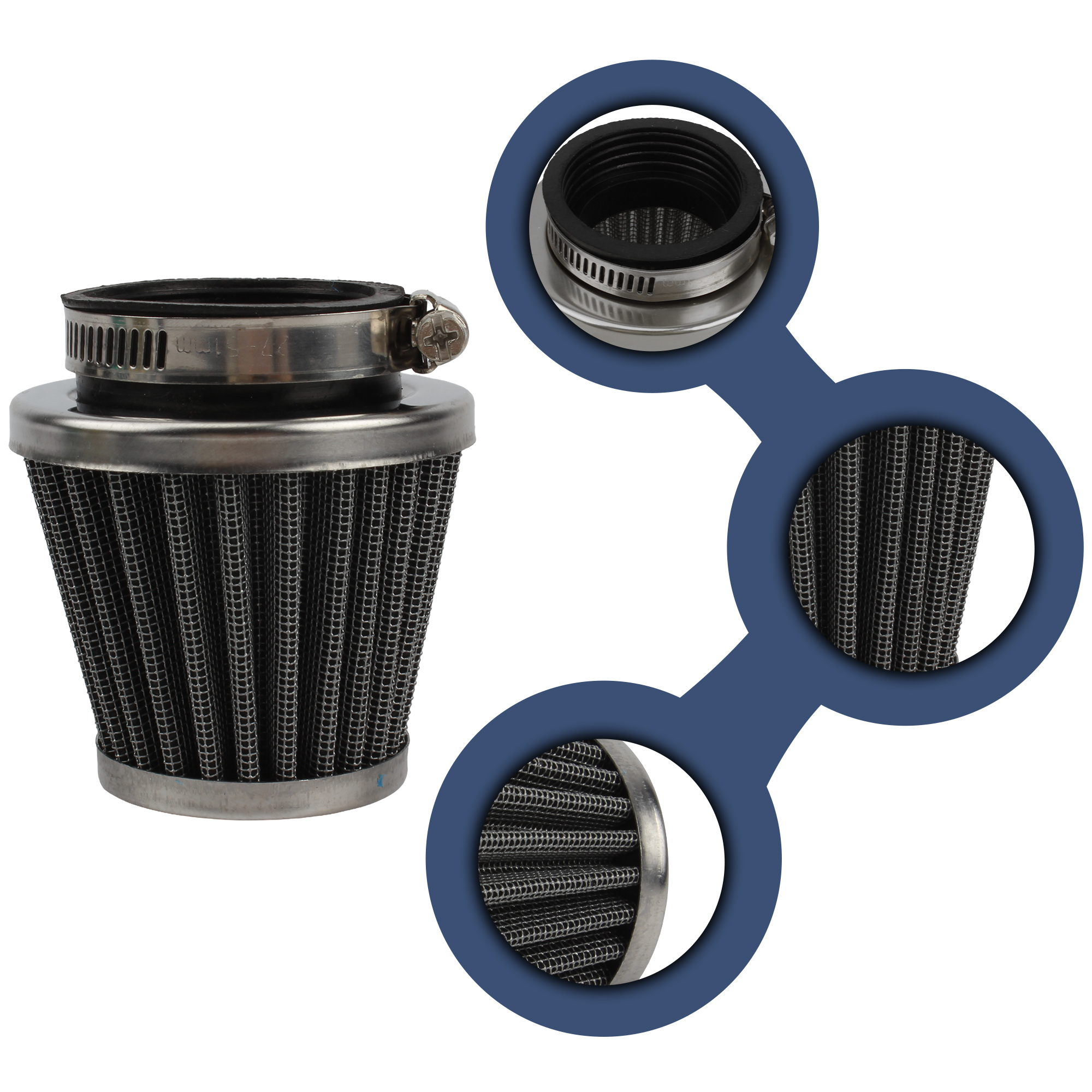 Motorcycle Air Filter 35mm 38mm 42mm Filters Universal Carburetor Air Intake Filter Washable Replacement Motocross ATV Dirt Bike