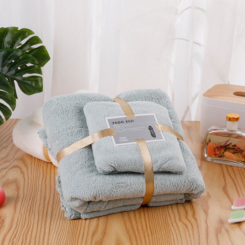 Microfiber Towel Set Spa Sauna Beach Towels Bathroom Amenities Super Absorbent Large Bath Towel Set for Home Bathroom Set: Green