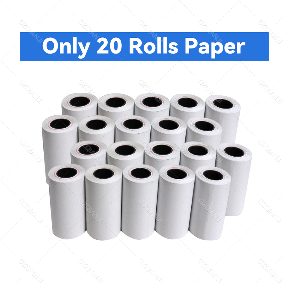 2inch Thermal Printer Portable Mini Inkless Printing Free Android &amp; iOS App Wireless Connected Bluetooth Printing Maker Machine: Only 20Rolls Paper / EU plug